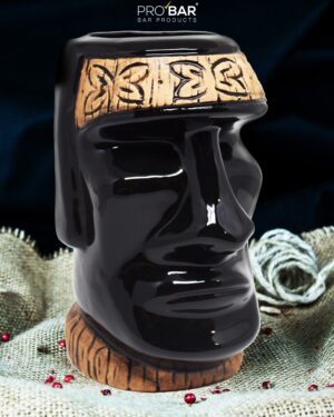 Tiki Mug Moai Black