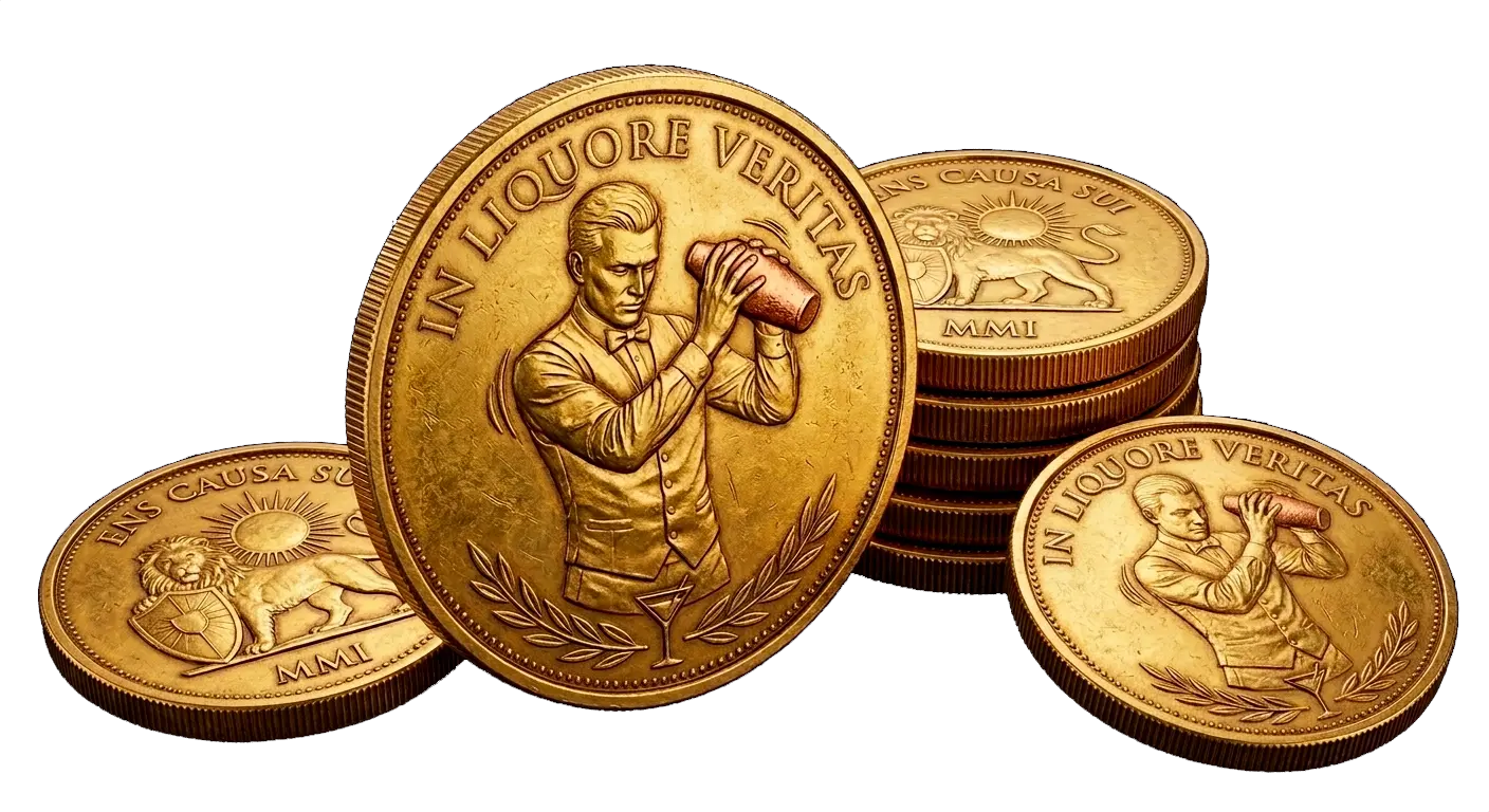 Le monete d'oro In Liquore Veritas